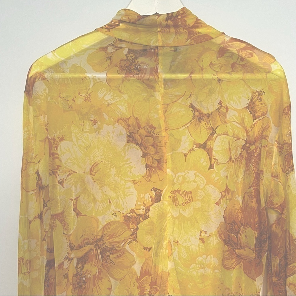Kwaidan Editions Floral Mesh Roll Neck Top Yellow Size 40 (US 8) - Picture 9 of 11
